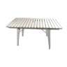 Table de jardin pliante blanche vintage en bois