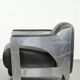 Cow leather aviator design armchair finished with aluminium and rivets
