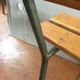 Former school bench with back