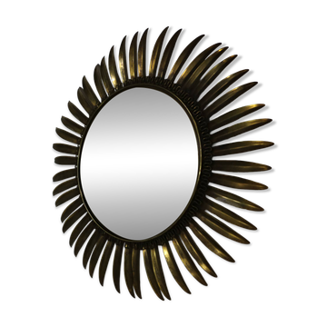 Miroir mural en forme de soleil typique des années 50