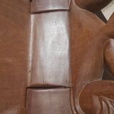 Pair of solid mahogany armchairs Madagascar around 1950