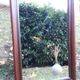 Classic rectangular mirror, dark stained wood