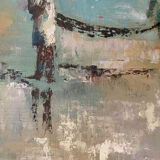 Oil on canvas with a knife