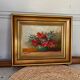 Oil on canvas - bouquets in red tones