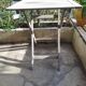 Square folding wooden garden table painted gray gray beige