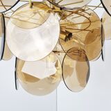 Mid century glass disk chandelier, 1970s