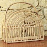 Vintage rattan magazine holder