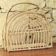 Vintage rattan magazine holder