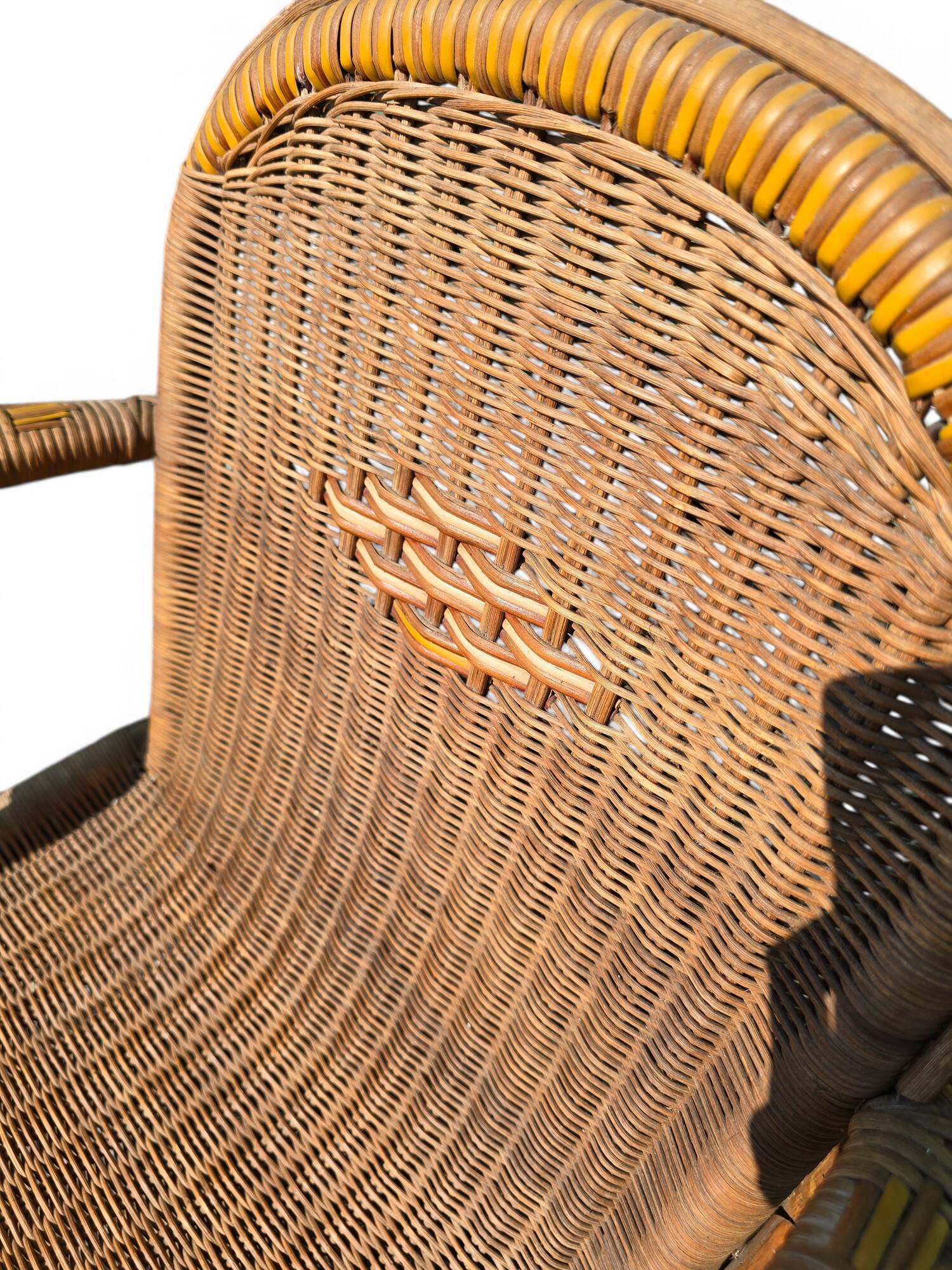 Pair of vintage rattan armchairs