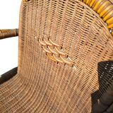 Pair of vintage rattan armchairs