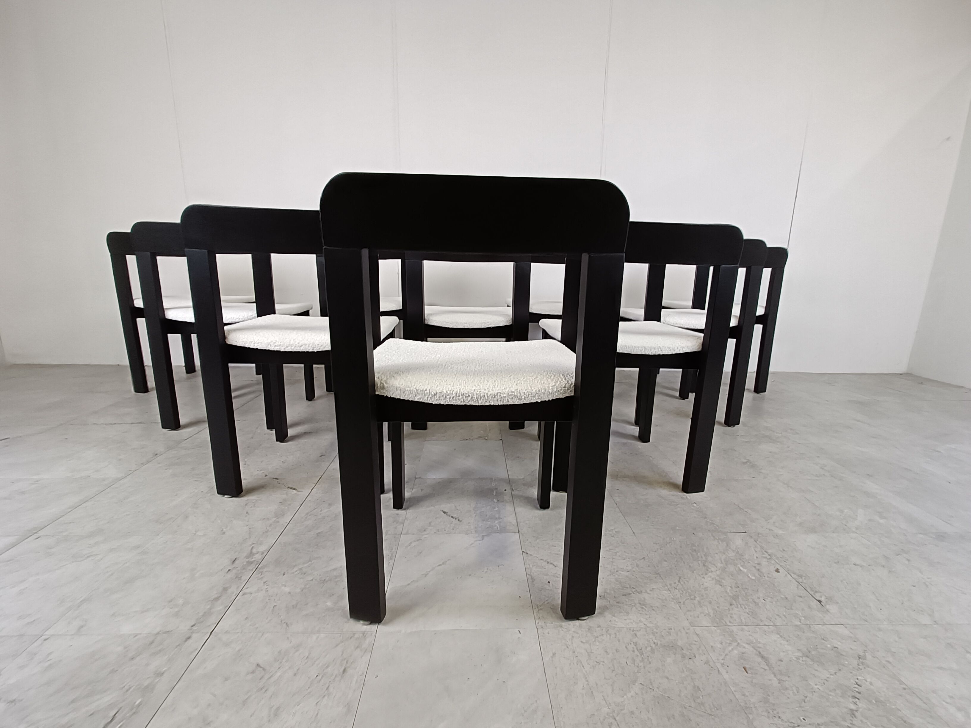 Set of 10 vintage dining chairs 1970s