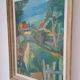 Oil painting on canvas signed Besacier — colourful village landscape