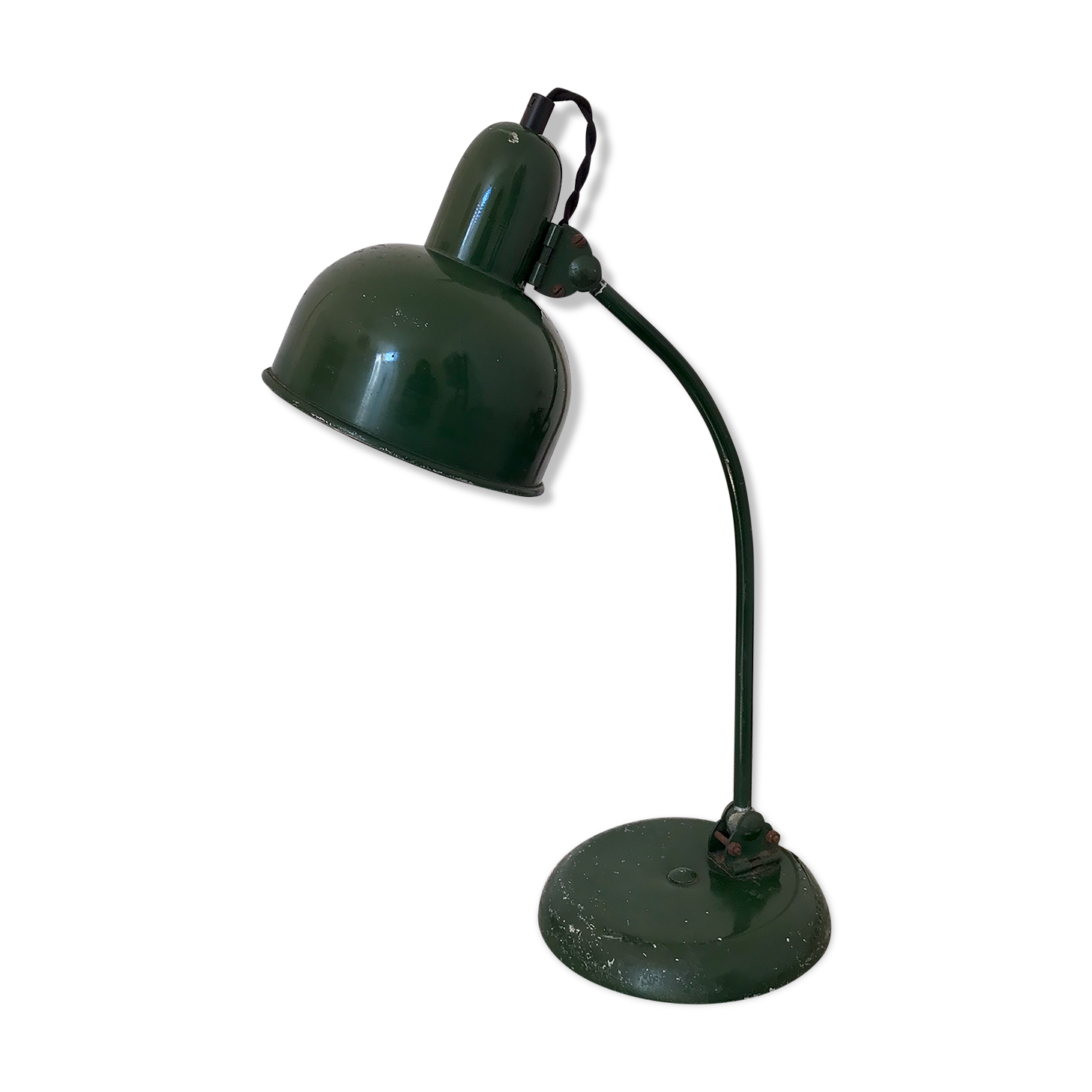 Green metal desk lamp