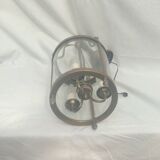 Brass lantern and original electric wire glass size: height -60cm- diameter -16cm-