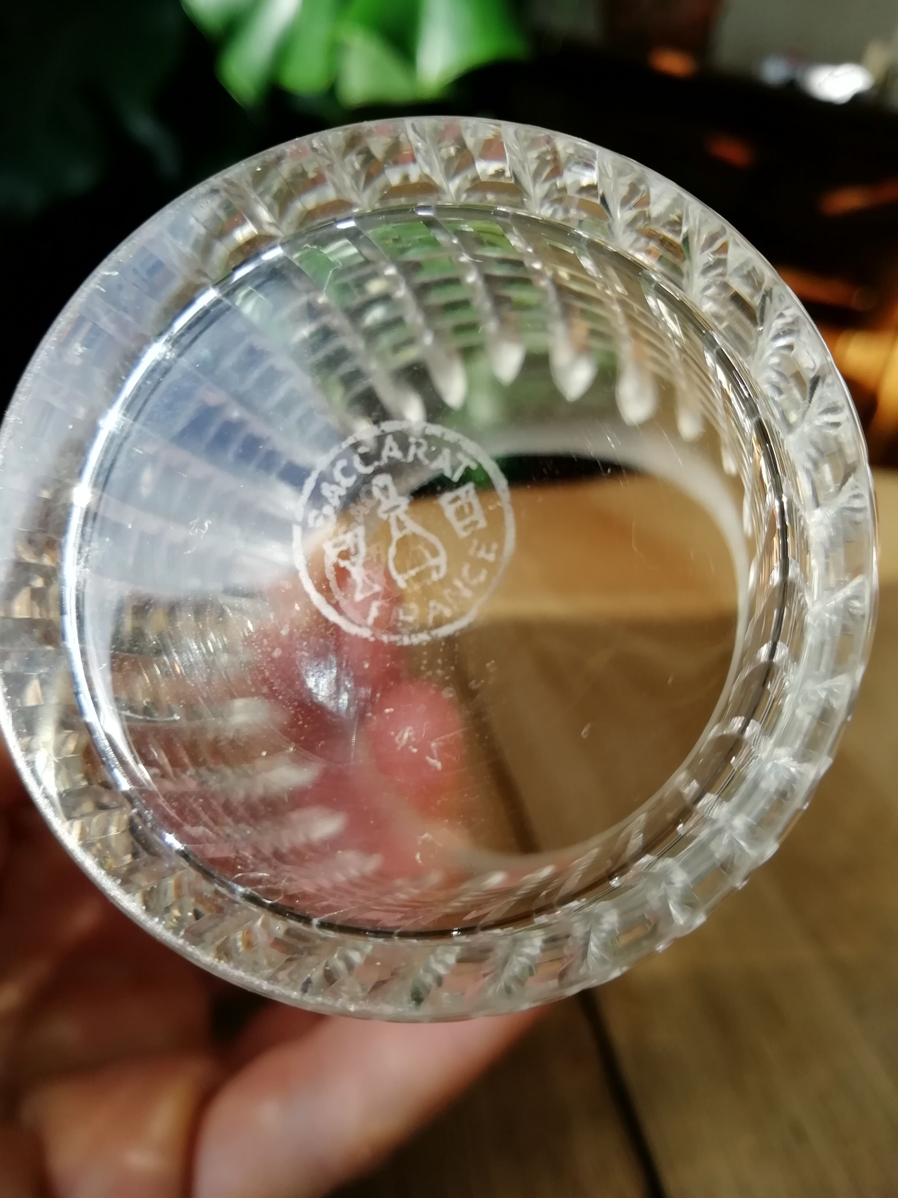 Carafe and its 8 assorted Baccarat crystal glasses