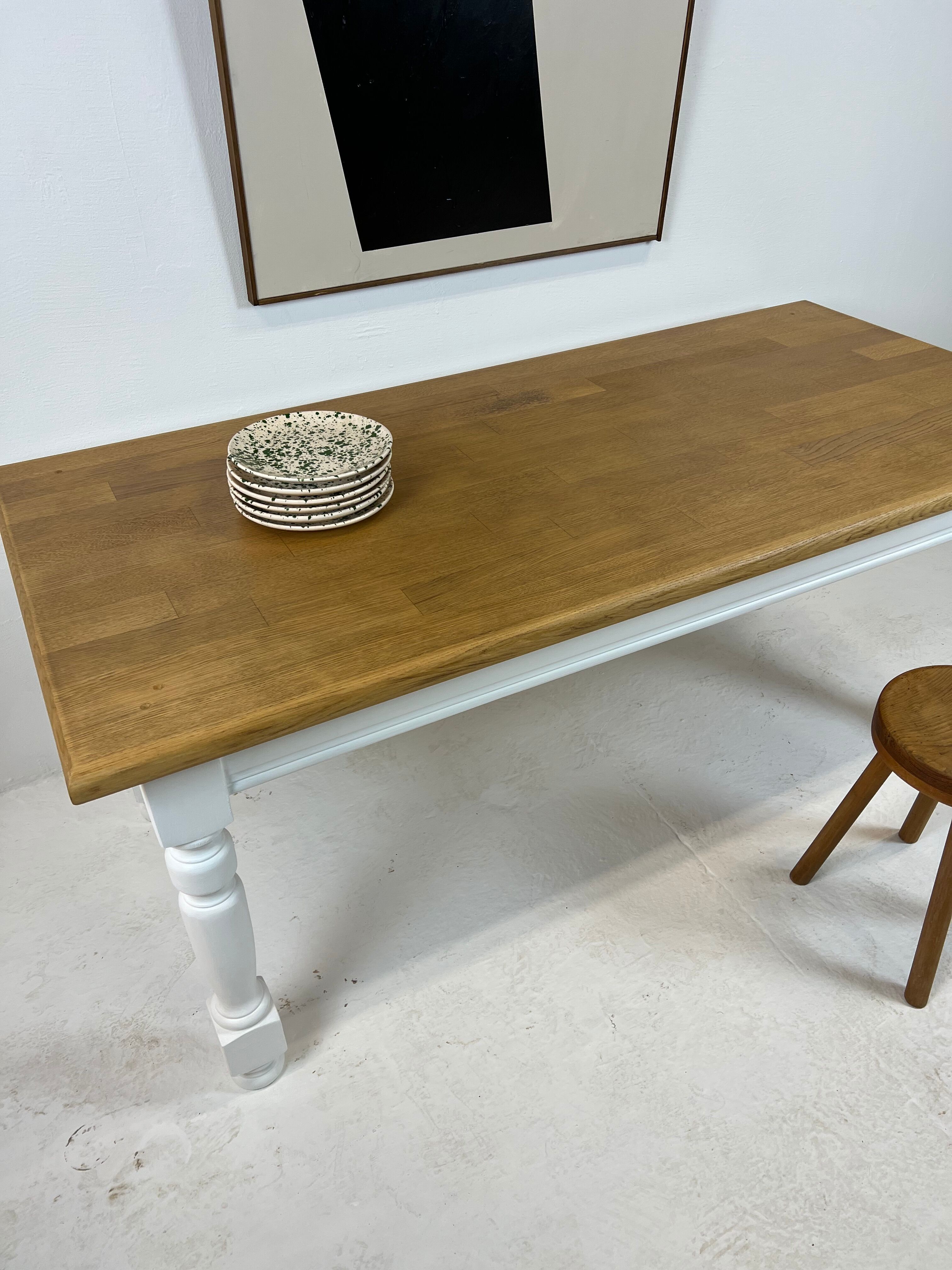 Ivory white base farmhouse table