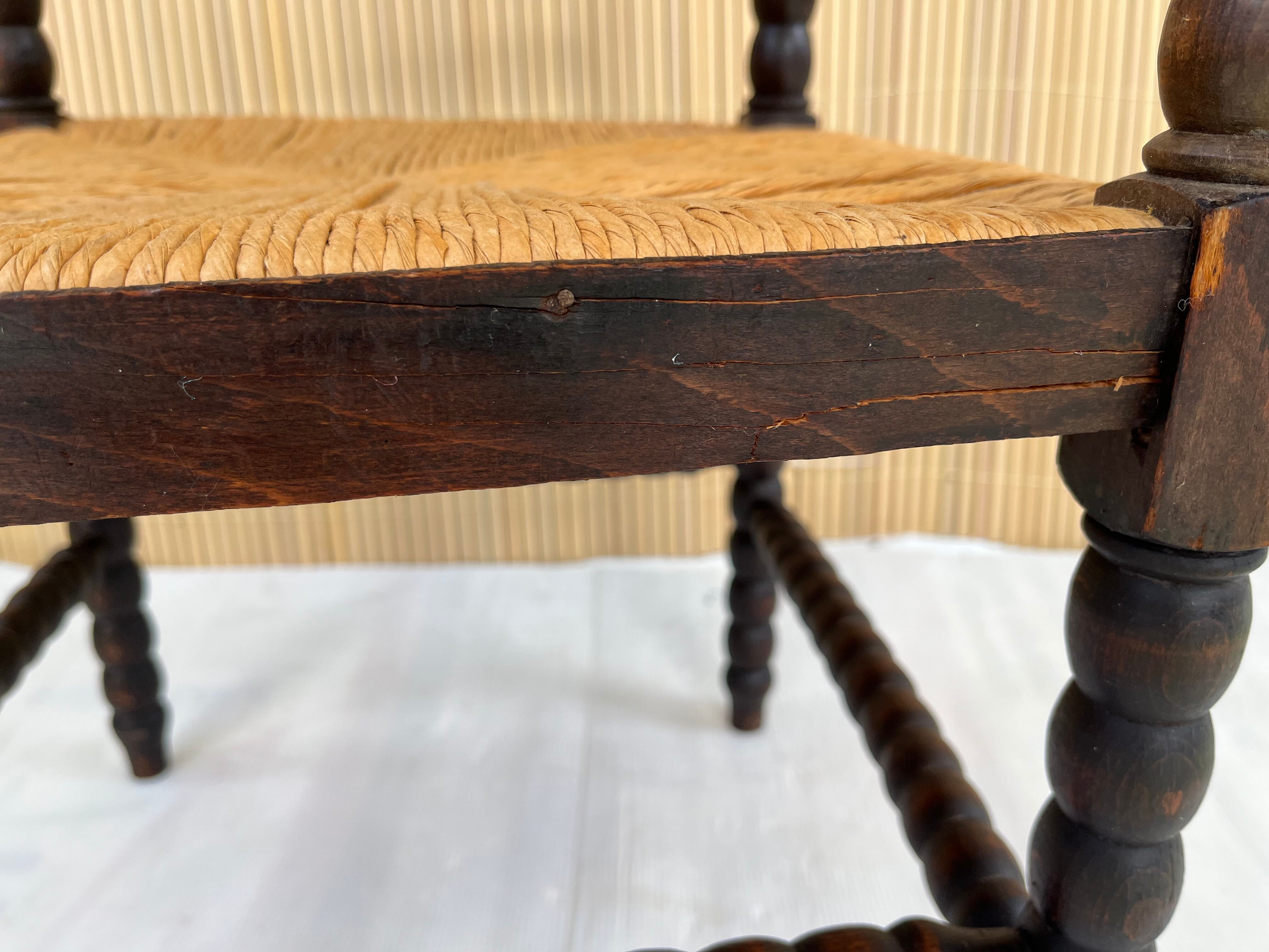 Corner chair wood turned vintage years 50-60