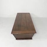 Ancien coffre en chêne, auge, coffre à couvertures XIXe siècle