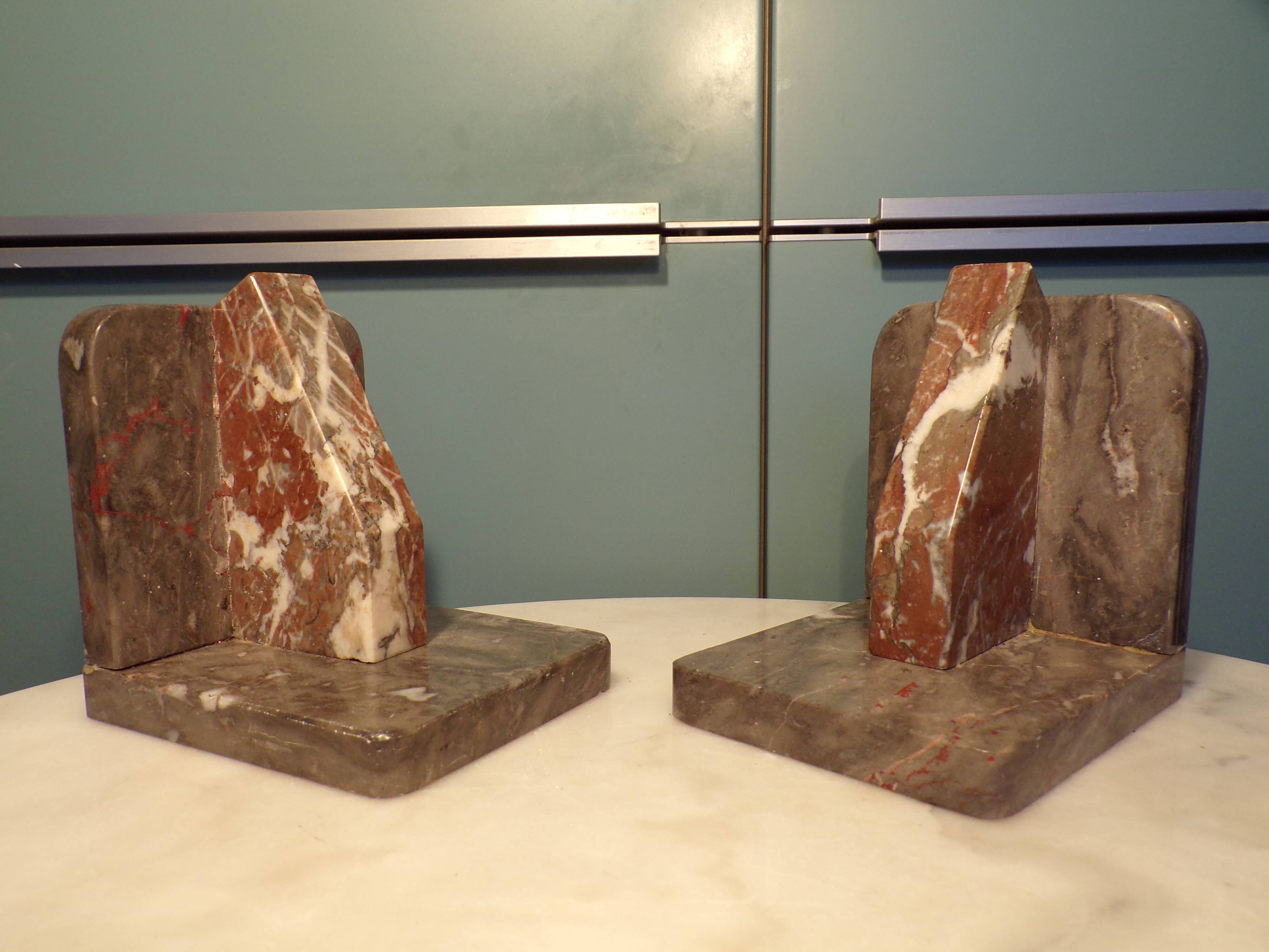 Art Deco marble bookends