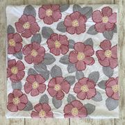 Embroidered square tablecloth - floral design - cotton - 150x150 cm
