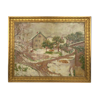 Huile sur toile vintage signée Leguilloux "