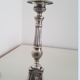 Silver metal lamp, old nineteenth electrified candle refurbished.