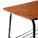 Vintage Scandinavian pine and metal side table