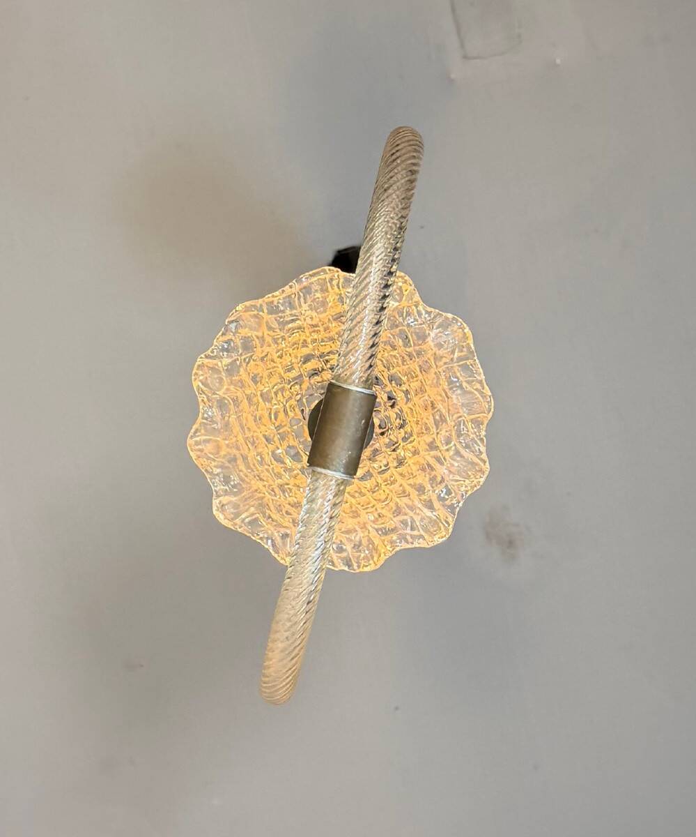 Venetian glass chandelier from Murano and brass, circa 1950.