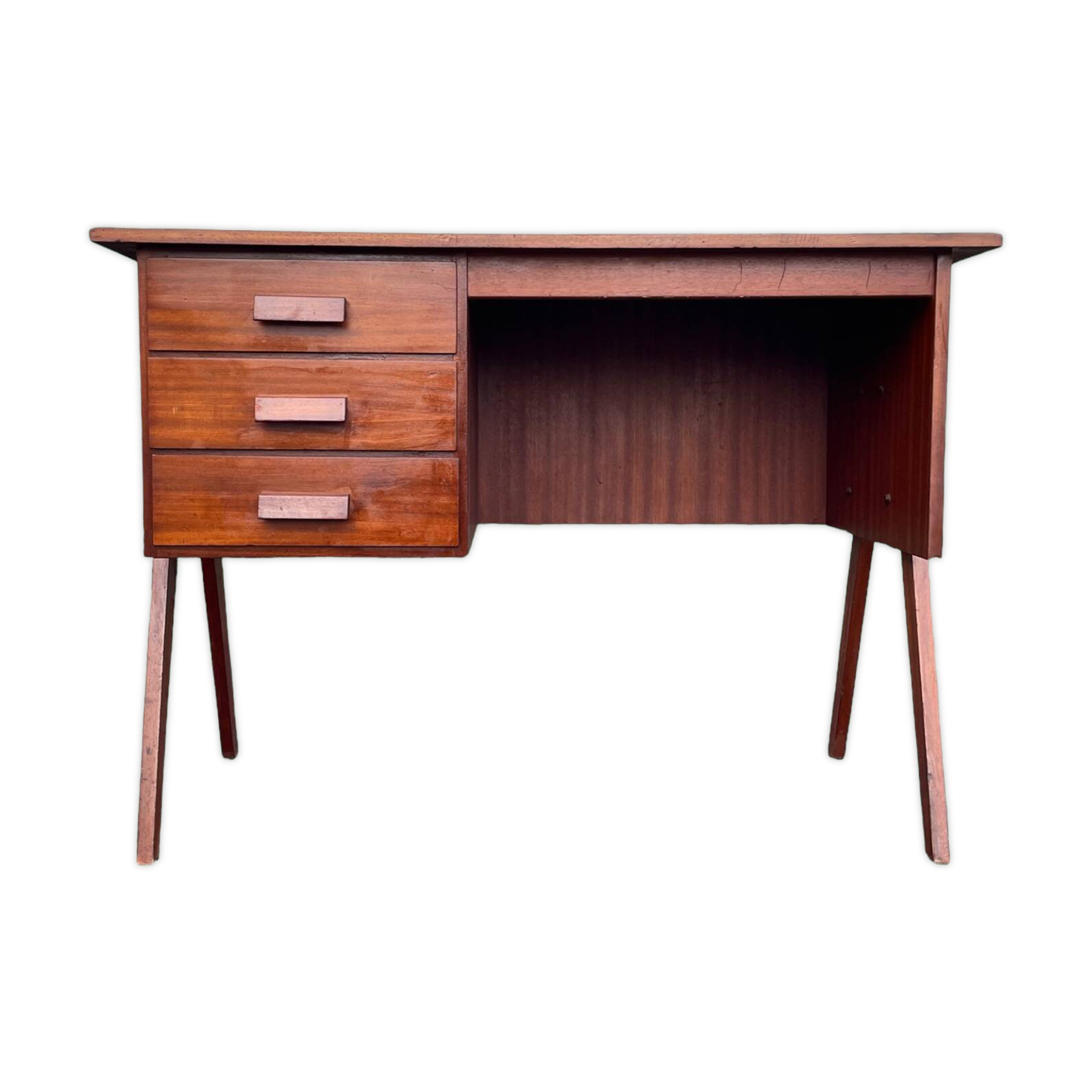 Vintage 1950s 3-drawer desk