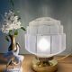 Vintage art deco globe table lamp in frosted glass