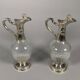 Pair of Crystal and Silver Rococo Ewers 19th Century