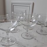 Lot of 6 crystal champagne glasses 50s