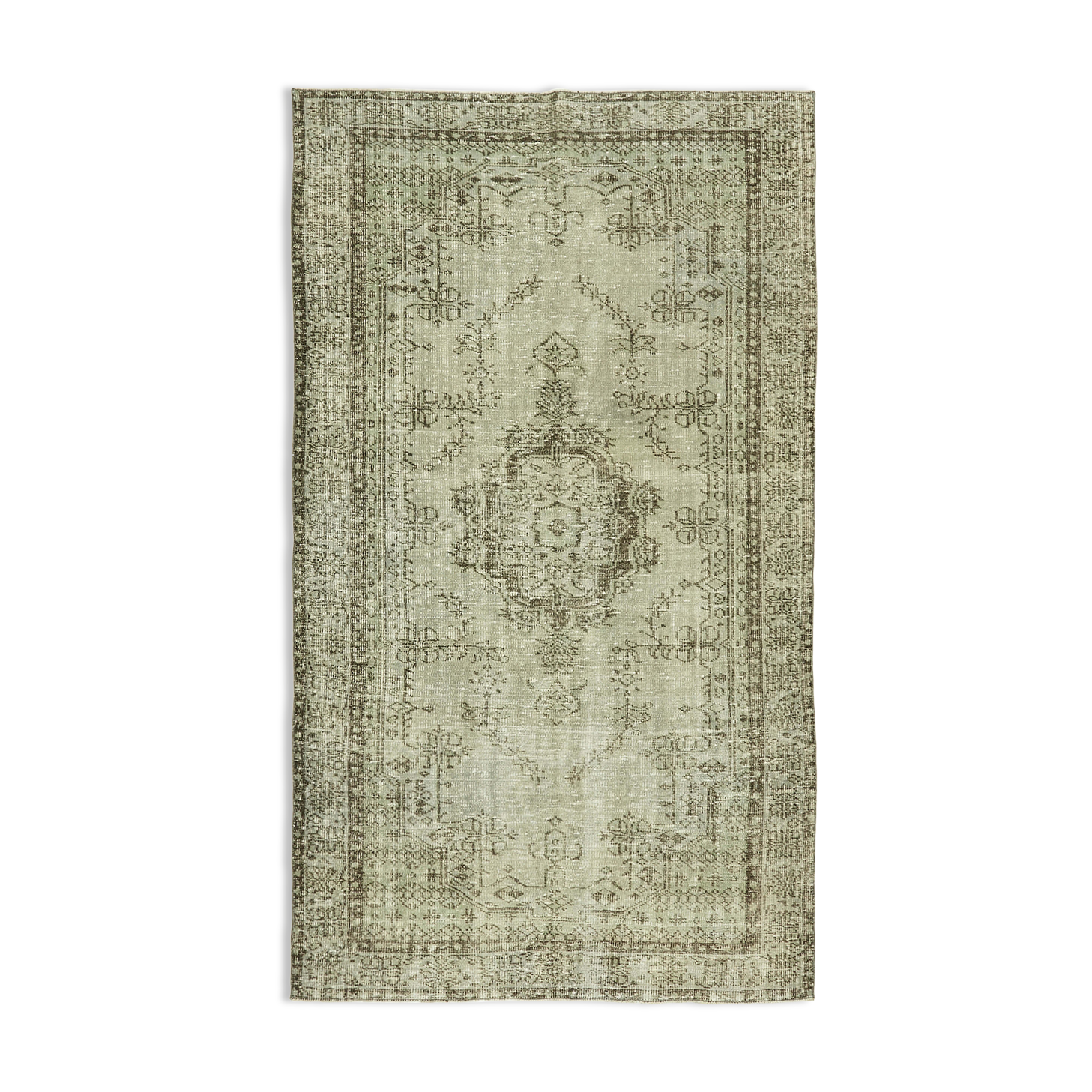 Handwoven Overdyed Turkish 1970s 161 cm x 274 cm Grey Carpet