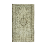 Handwoven Overdyed Turkish 1970s 161 cm x 274 cm Grey Carpet