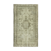 Handwoven Overdyed Turkish 1970s 161 cm x 274 cm Grey Carpet