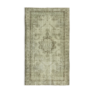 Handwoven Overdyed Turkish 1970s 161 cm x 274 cm Grey Carpet