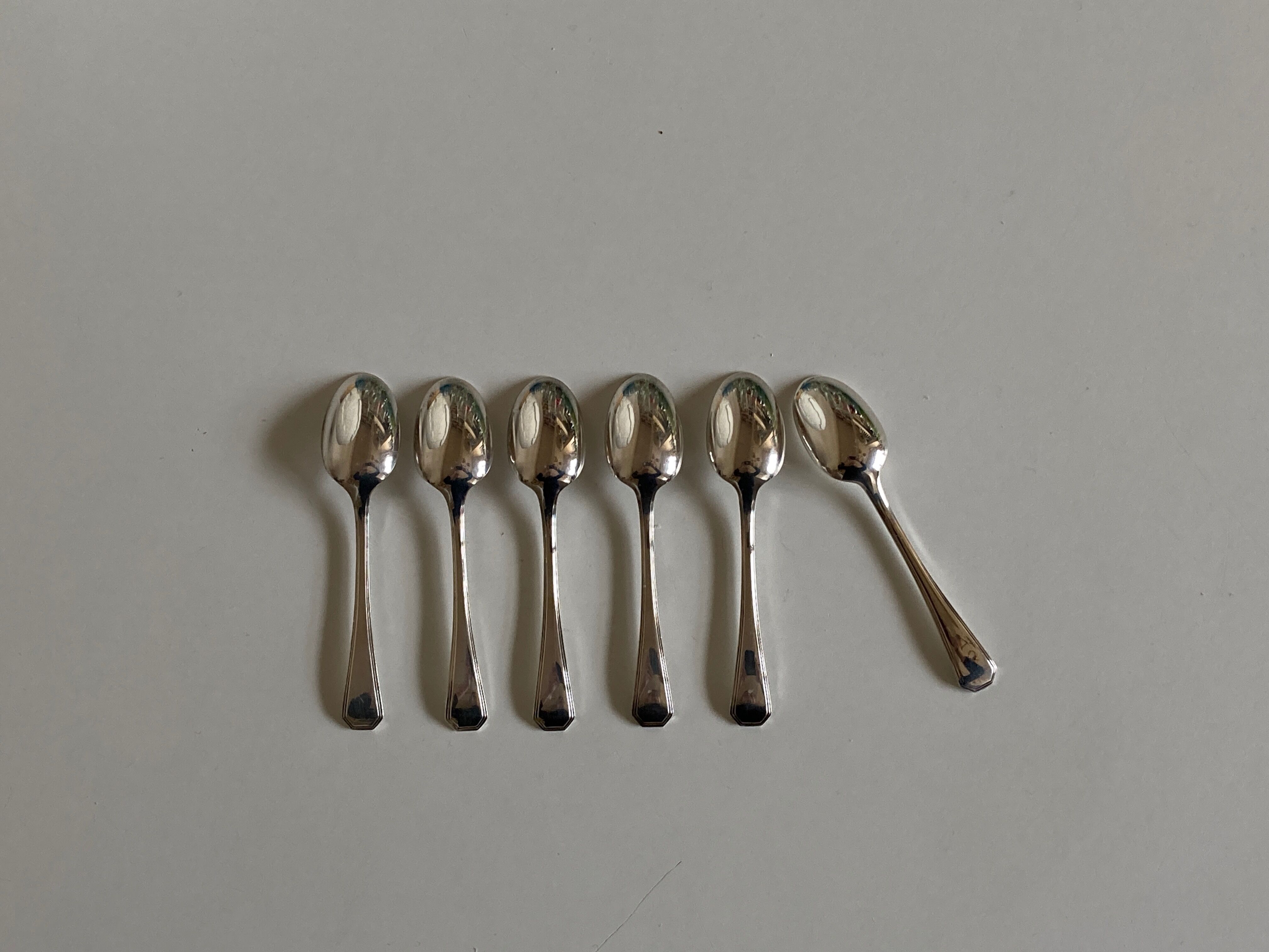Set of 6 espresso spoons America Christofle Luc Lanel 1930