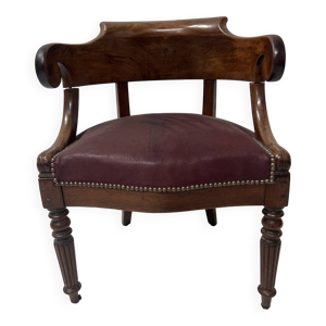 Fauteuil bureau - empire acajou