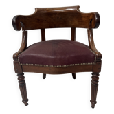 Empire-style mahogany and veneer office chair from the 19th century.