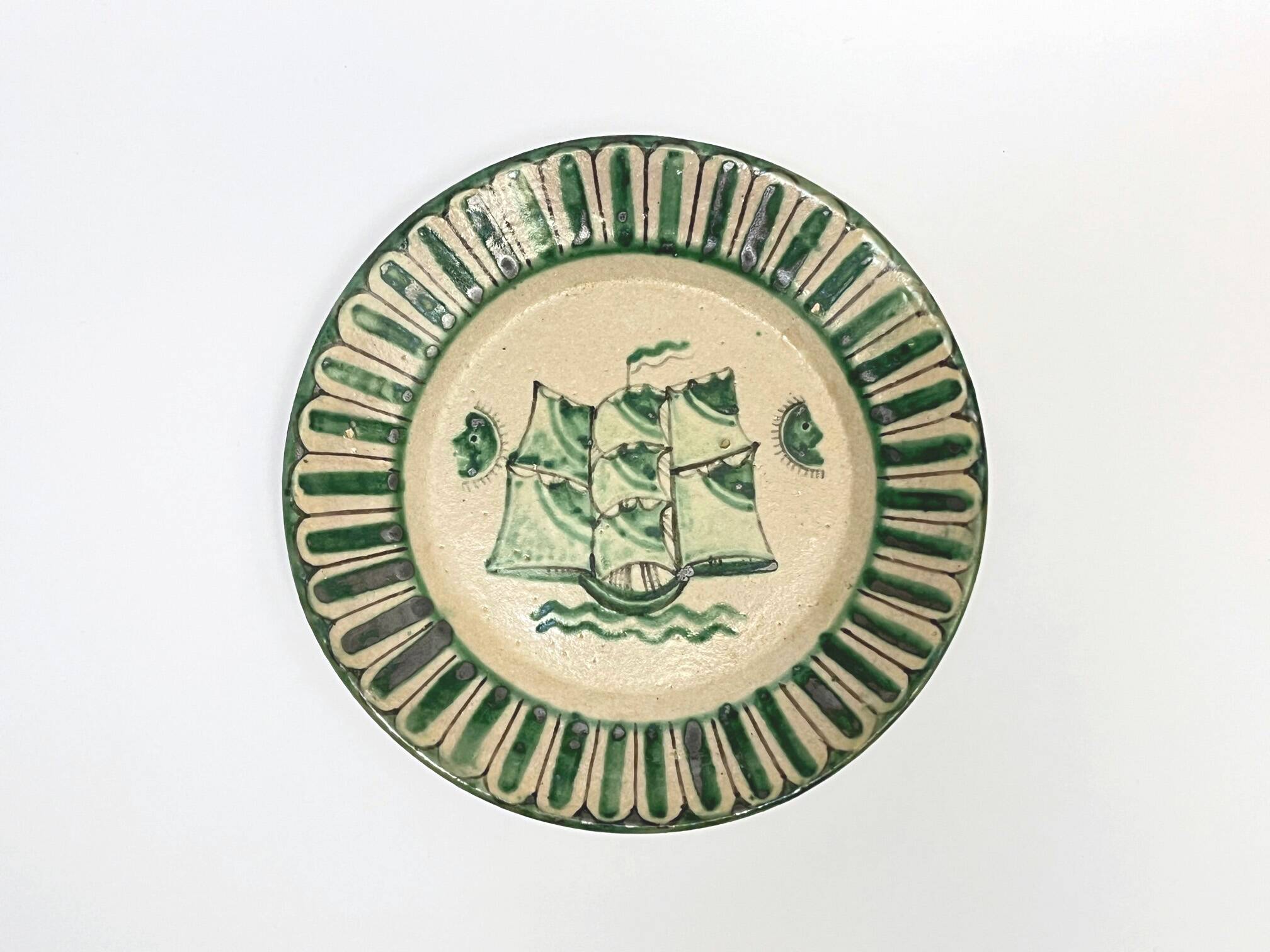 4 Vietri plates decorated by Fabbrica Ceramica Avallone, 1930s