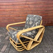 Rattan lounge | sofa + 2 armchairs | in the style of Paul Frankl |