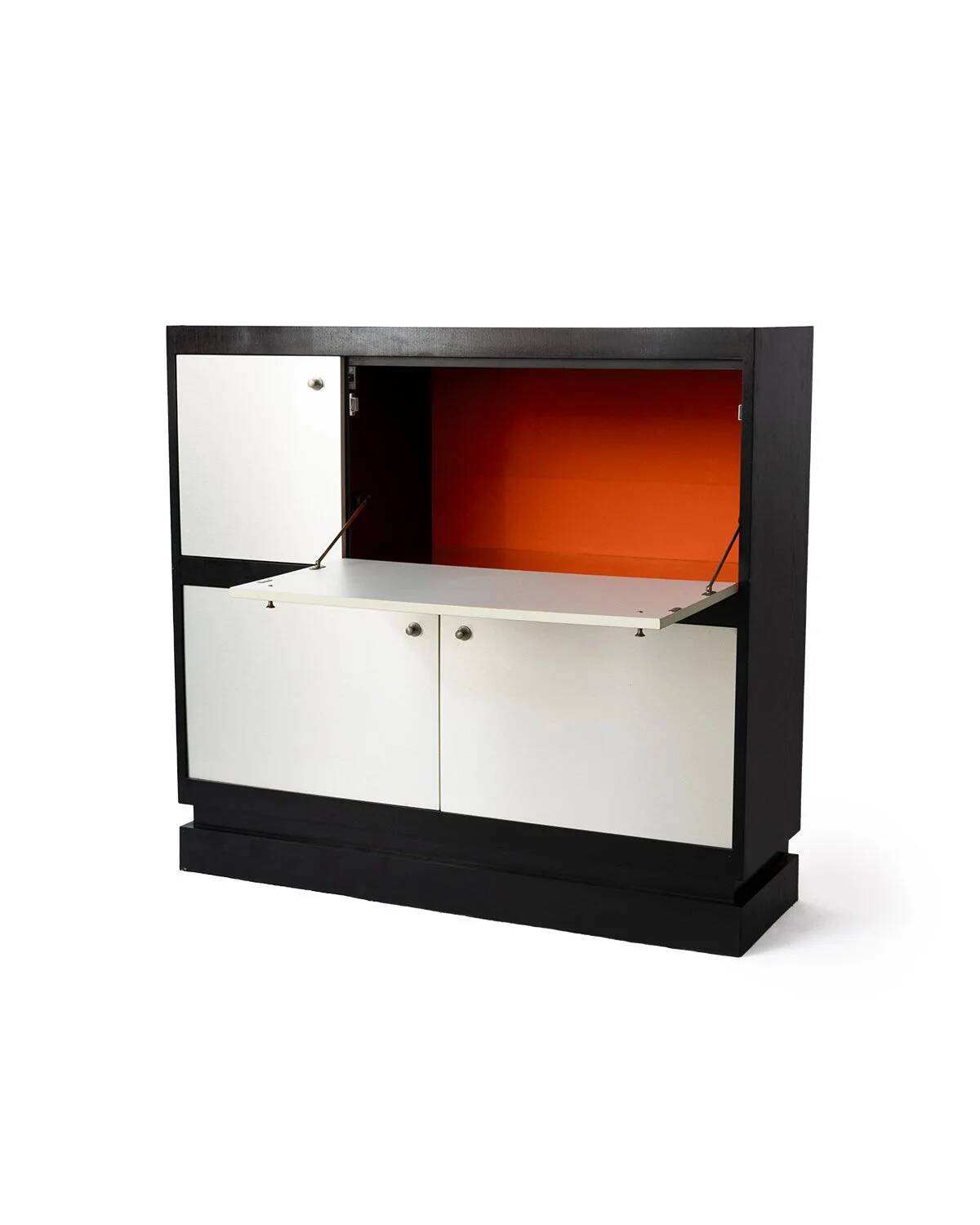 Brushed metal bar cabinet by De Coene