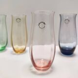 Ensemble de six verres à boire en verre de Murano multicolore par Vincenzo Nason