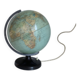 Vintage 1960 globe terrestrial lamp Süd-West Verlag Munich - 34 cm