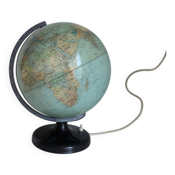 Vintage 1960 globe terrestrial lamp Süd-West Verlag Munich - 34 cm