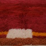 Minimalist burgundy cherry red shaggy berber rug