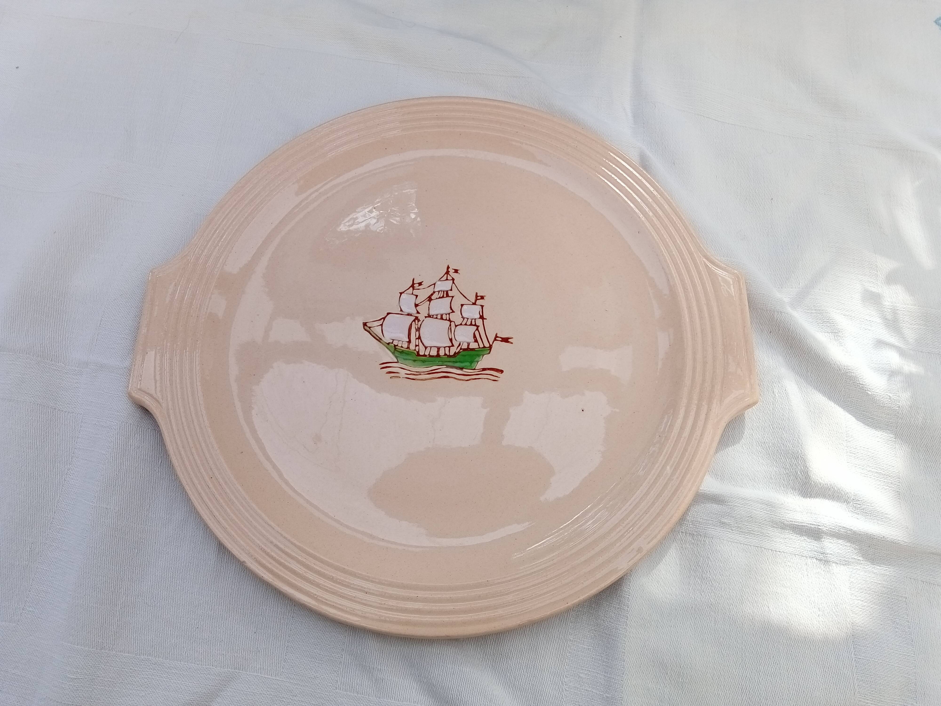 Set of 12 dessert plates and Longwy dish