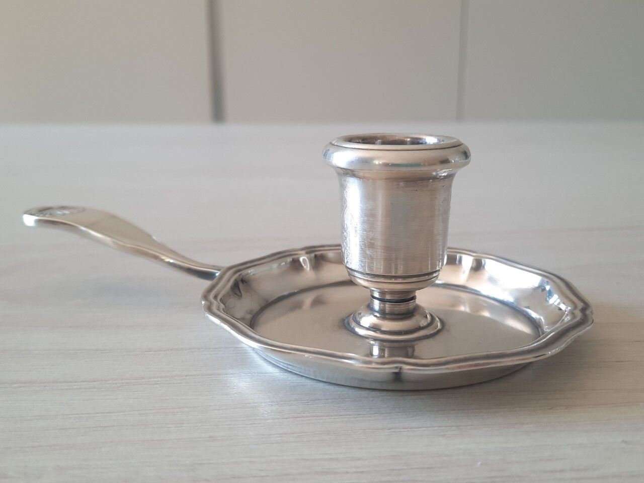 Christofle silver metal candle holder