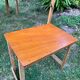 Old suitcase, table and stools, vintage wooden picnic