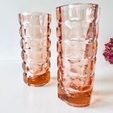 Pair of pink glass vases